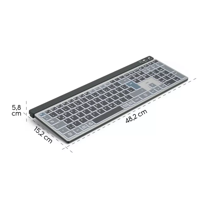 Hama WK-750 belaidė klaviatūra Home/Office Bluetooth QWERTZ vokiška antracito, juodos, mėlynos spalvos