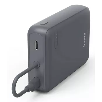 Hama „Travel“ Power Pack su laidu, 10000 mAh, 2 išėjimai: 2x USB-C, antracitas