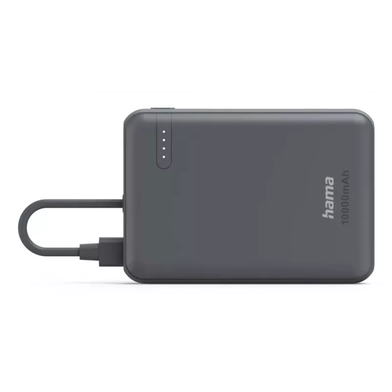 Hama „Travel“ Power Pack su laidu, 10000 mAh, 2 išėjimai: 2x USB-C, antracitas