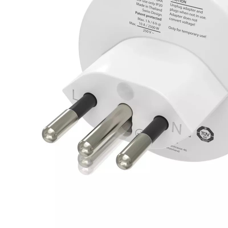 Hama 00223484 adapteris kištukui J tipas C tipas (Europlug) baltas