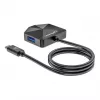 Manhattan USB-C ir USB-A jungties / stotelė, 4 prievadai: 2x USB-A, 2x USB-C, 5 Gbps (USB 3.2 Gen1), kampu išdėstyti prievadai, maitinama per USB