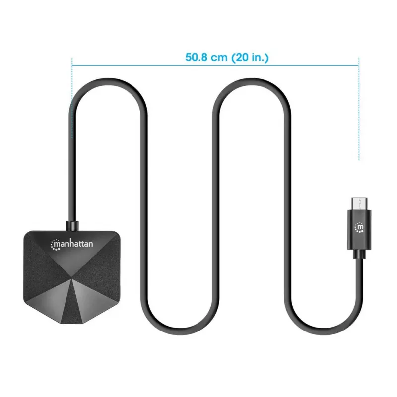 Manhattan USB-C ir USB-A jungties / stotelė, 4 prievadai: 2x USB-A, 2x USB-C, 5 Gbps (USB 3.2 Gen1), kampu išdėstyti prievadai, maitinama per USB