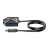 Manhattan USB-C ir USB-A jungties / stotelė, 4 prievadai: 2x USB-A, 2x USB-C, 5 Gbps (USB 3.2 Gen1), kampu išdėstyti prievadai, maitinama per USB