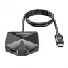 Manhattan USB-C ir USB-A jungties / stotelė, 4 prievadai: 2x USB-A, 2x USB-C, 5 Gbps (USB 3.2 Gen1), kampu išdėstyti prievadai, maitinama per USB
