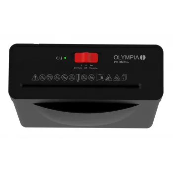Popieriaus smulkintuvas Olympia PS 36 Pro – juostinis smulkinimas, 8 L krepšelis, 72 dB, juoda