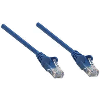 Intellinet tinklo jungiamasis kabelis, Cat6, 5m, mėlynas, CCA, U/UTP, PVC, RJ45, paauksuoti kontaktai, apsauga nuo užkliuvimo, su gaubtuku, viso gyvenimo garantija