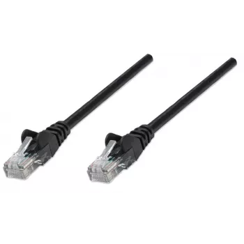 Intellinet tinklo kabelis Cat5e, 7,5 m, juodas, CCA, U/UTP, PVC, RJ45, auksuoti kontaktai, be užkabinimo, su apsauginiu gaubteliu, viso gyvenimo garantija