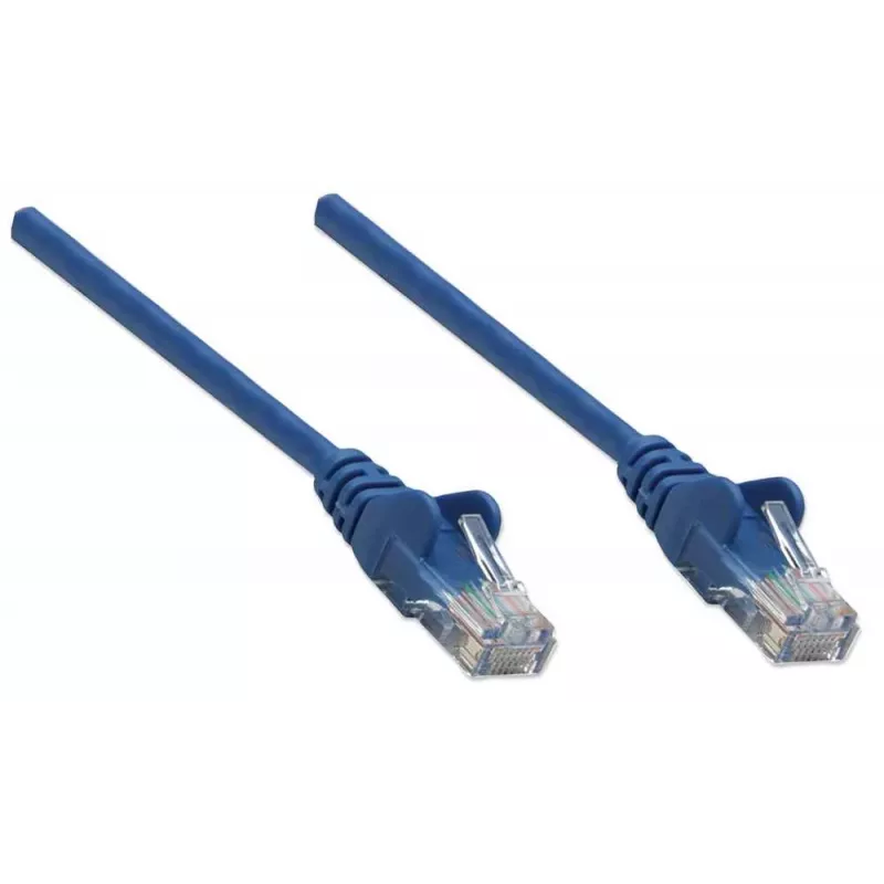 Intellinet tinklo jungiamasis laidas Cat6, 3 m, mėlynas, CCA, U/UTP, PVC, RJ45, auksu dengti kontaktai, be užkliuvimo, su apsauginiu gaubtu, viso gyvenimo garantija
