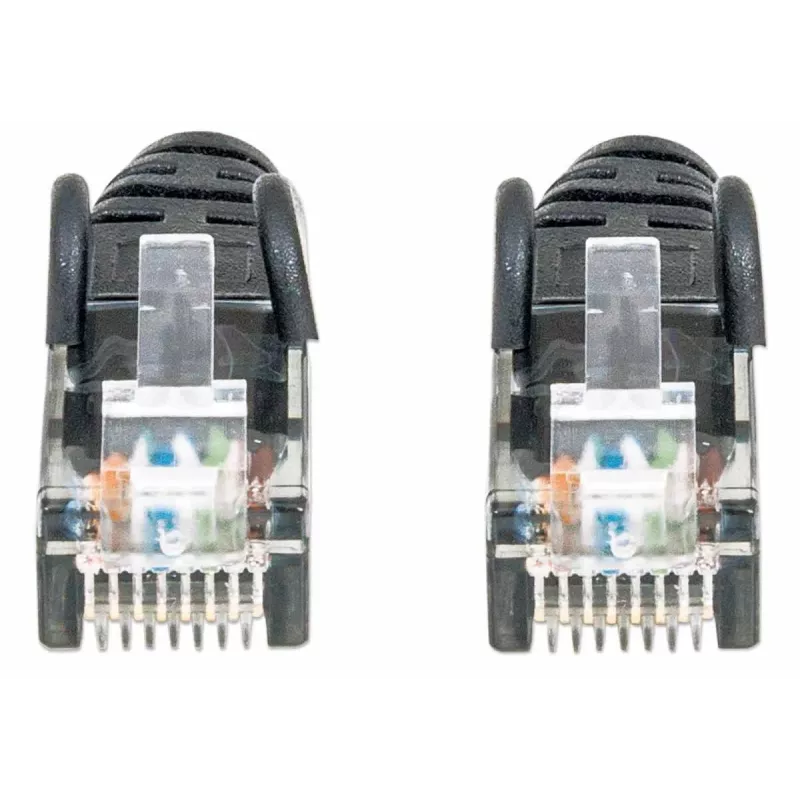 Intellinet tinklo jungiamasis laidas Cat6, 2 m, juodas, CCA, U/UTP, PVC, RJ45, auksuoti kontaktai, nesiveliantis, su gaubtuku, viso gyvenimo garantija