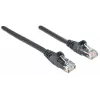 Intellinet Cat6 tinklo kabelis, 1,5 m, juodas, CCA, U/UTP, PVC, RJ45, auksuoti kontaktai, apsaugotas nuo užkliuvimo, su gaubtu, garantija visam laikui