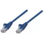 Intellinet Cat6 tinklo kabelis, 1,5 m, mėlynas, CCA, U/UTP, PVC, RJ45, paauksuoti kontaktai, su apsauga nuo užsikabinimo, su gaubtuku, visam gyvenimui garantija