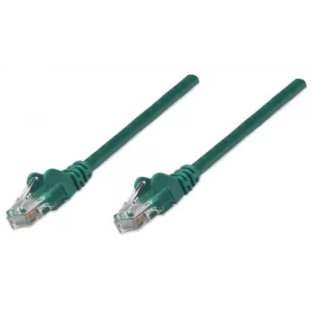 Intellinet tinklo jungiamasis kabelis Cat5e, 3 m, žalias, CCA, U/UTP, PVC, RJ45, auksuoti kontaktai, apsaugotas nuo užkliuvimo, su boot, viso gyvenimo garantija