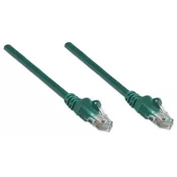Intellinet tinklo jungiamasis kabelis Cat5e, 3 m, žalias, CCA, U/UTP, PVC, RJ45, auksuoti kontaktai, apsaugotas nuo užkliuvimo, su boot, viso gyvenimo garantija