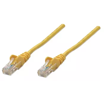 Intellinet tinklo laidas Cat5e, 3 m, geltonas, CCA, U/UTP, PVC, RJ45, auksuoti kontaktai, be užkabinimo, su apsauginiu gaubteliu, viso gyvenimo garantija