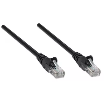 Intellinet tinklo jungiamasis laidas Cat5e, 2 m, juodas, CCA, U/UTP, PVC, RJ45, auksu dengti kontaktai, be užkablių, su apsauginiu gaubtu, viso gyvenimo garantija