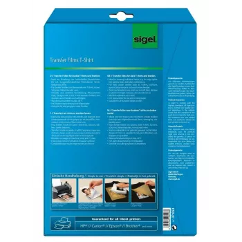 Sigel IP653 perkėlimo popierius tamsiems audiniams, A4, 6 lapai
