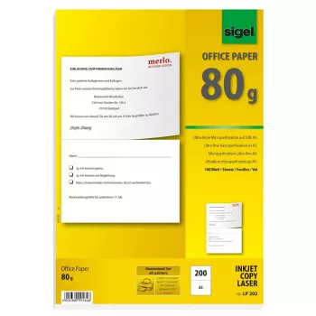 Spausdinimo popierius A5 Sigel LP202 200 lapų Baltas