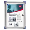 Nobo Extra Flat Magnetic Lockable Noticeboard 1XA4 magnetinė lenta su užraktu, balta, aliuminė, 1 x A4, stumdoma, stiklinė, 821 g
