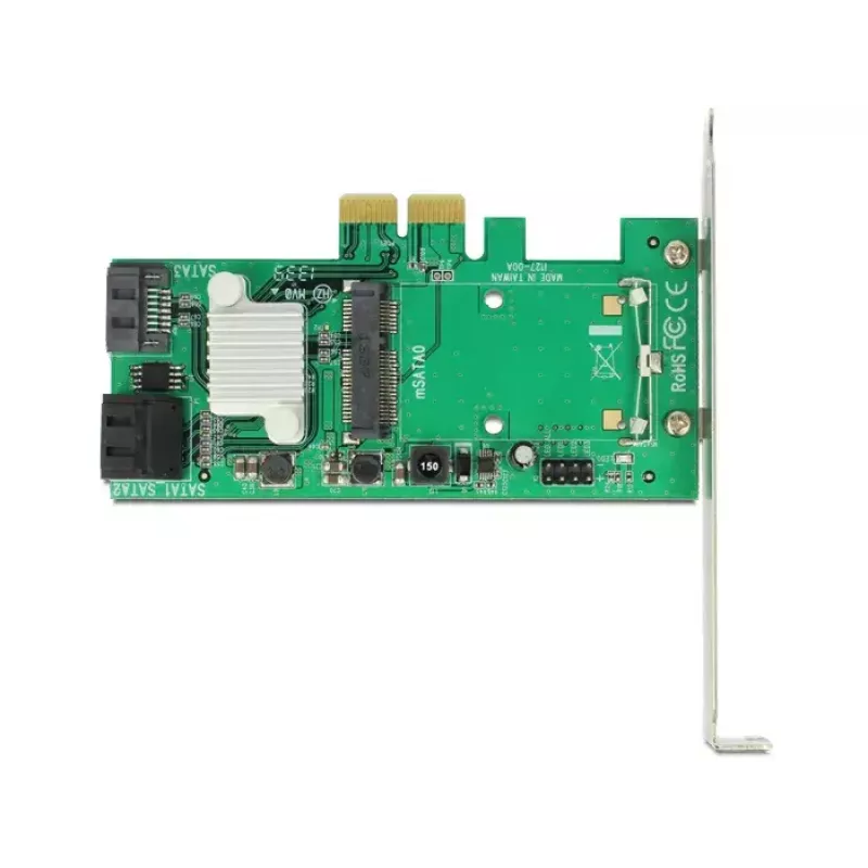 DeLOCK 89371 vidinė PCIe sąsajos plokštė su trimis SATA 6 Gb/s ir mSATA prievadais