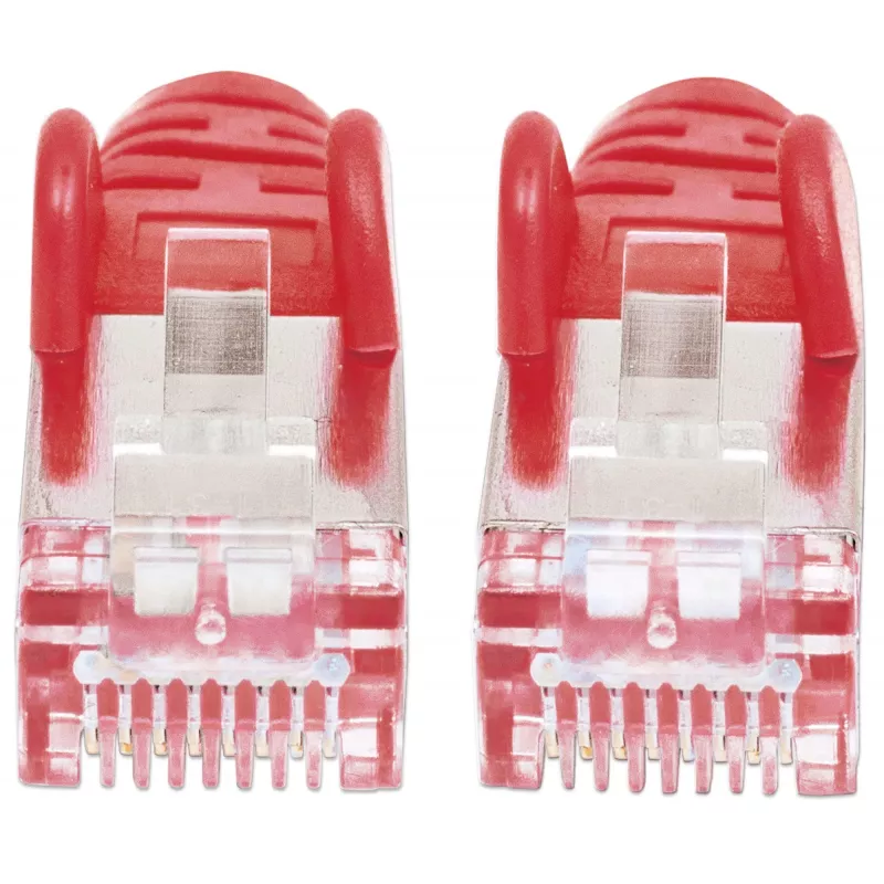 Intellinet tinklo jungiamasis kabelis Cat6, 30 m, raudonas, varinis, S/FTP, LSOH/LSZH, RJ45, auksuoti kontaktai, be užkliuvimų, su gaubteliais, viso gyvenimo garantija