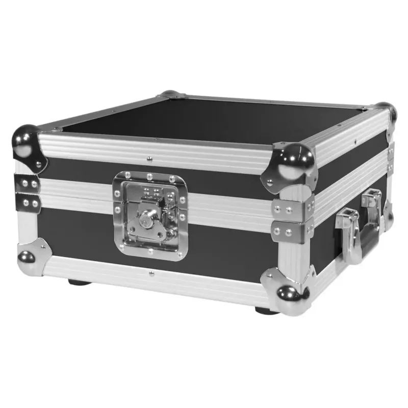 Hard case Roadinger 30122077 vinilinėms plokštelėms, fanera, juoda/sidabrinė