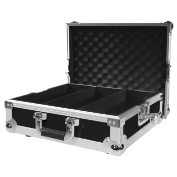 Hard case Roadinger 30122077 vinilinėms plokštelėms, fanera, juoda/sidabrinė