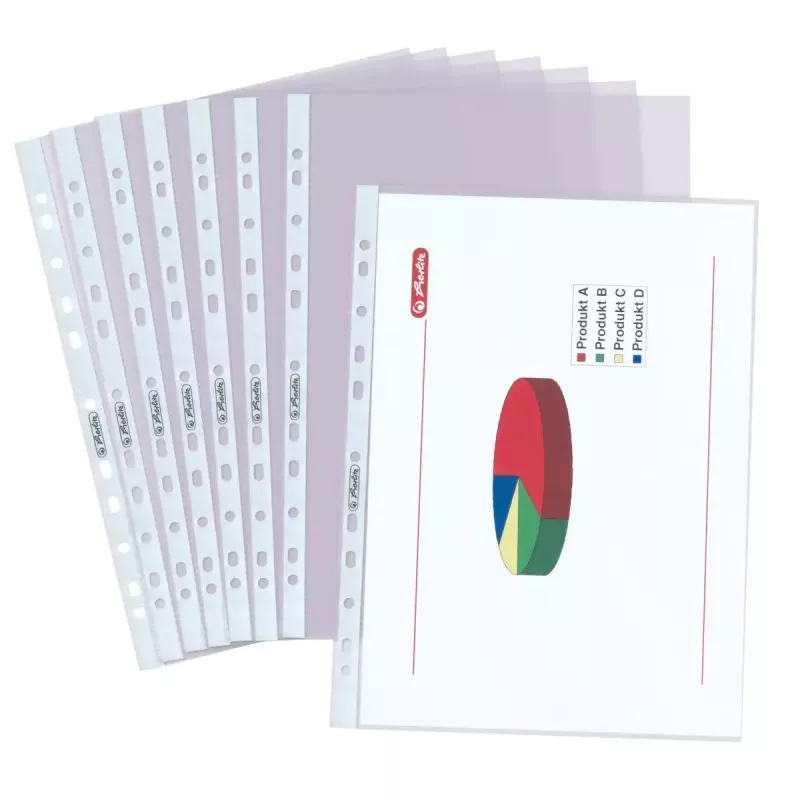 Skaidrūs dokumentų įdėklai Herlitz 10468577, A4, 50 vnt.