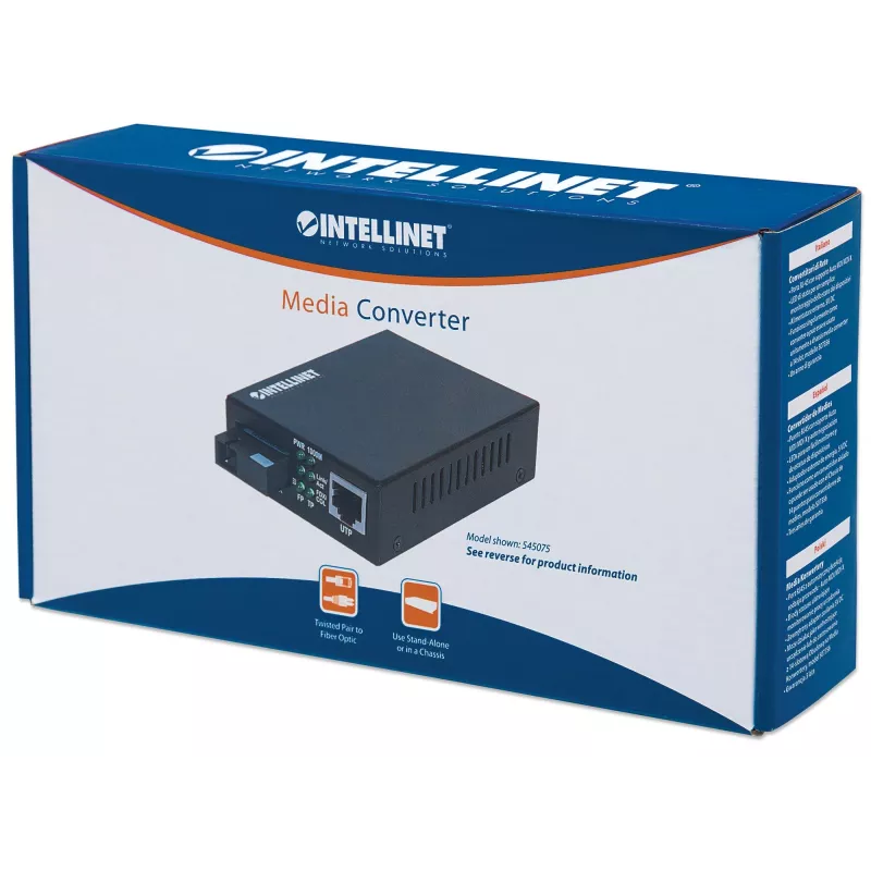 Intellinet Fast Ethernet WDM dvikryptis vienmodis medijos keitiklis, 10/100Base-Tx į 100Base-Fx (SC) vienmodis, 20 km, WDM (Rx1550/Tx1310)