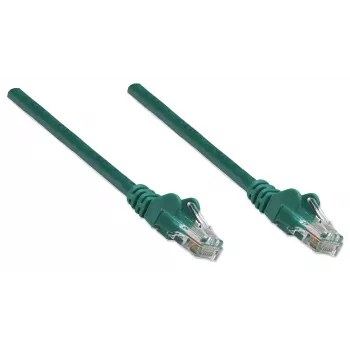 Intellinet tinklo jungiamasis kabelis Cat5e, 1,5 m, žalias, CCA, U/UTP, PVC, RJ45, auksuoti kontaktai, be užkabinimo, su apsauginiu gaubtu, viso gyvenimo garantija