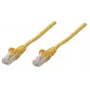 Intellinet tinklo jungiamasis kabelis Cat5e, 1,5 m, geltonas, CCA, U/UTP, PVC, RJ45, paauksuoti kontaktai, su apsauga nuo užkliuvimo, su gaubtu, viso gyvenimo garantija