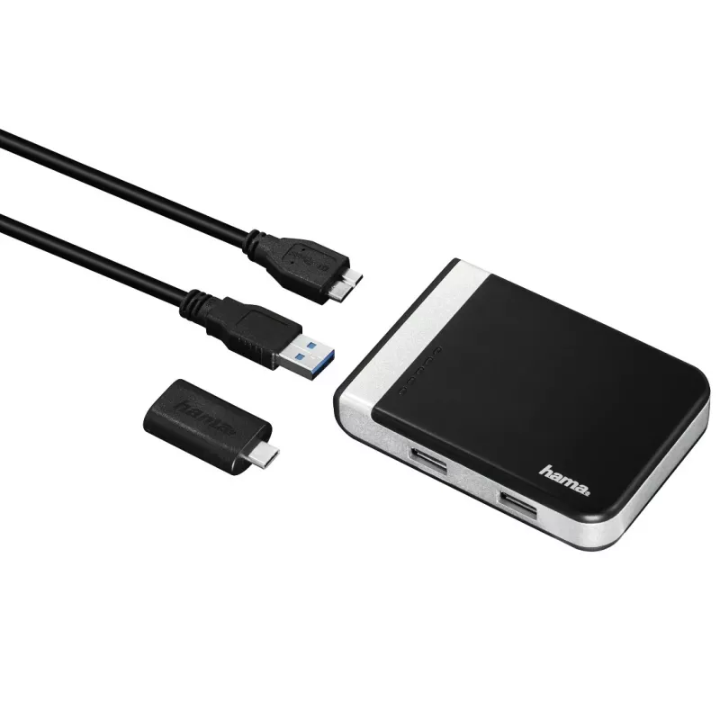 Hama 00054546 kortelių skaitytuvas USB 3.2 Gen 1 (3.1 Gen 1) Type-A/Type-C juodas, sidabrinis