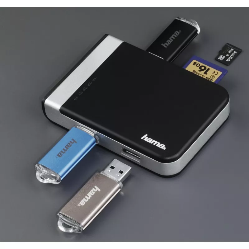Hama 00054546 kortelių skaitytuvas USB 3.2 Gen 1 (3.1 Gen 1) Type-A/Type-C juodas, sidabrinis