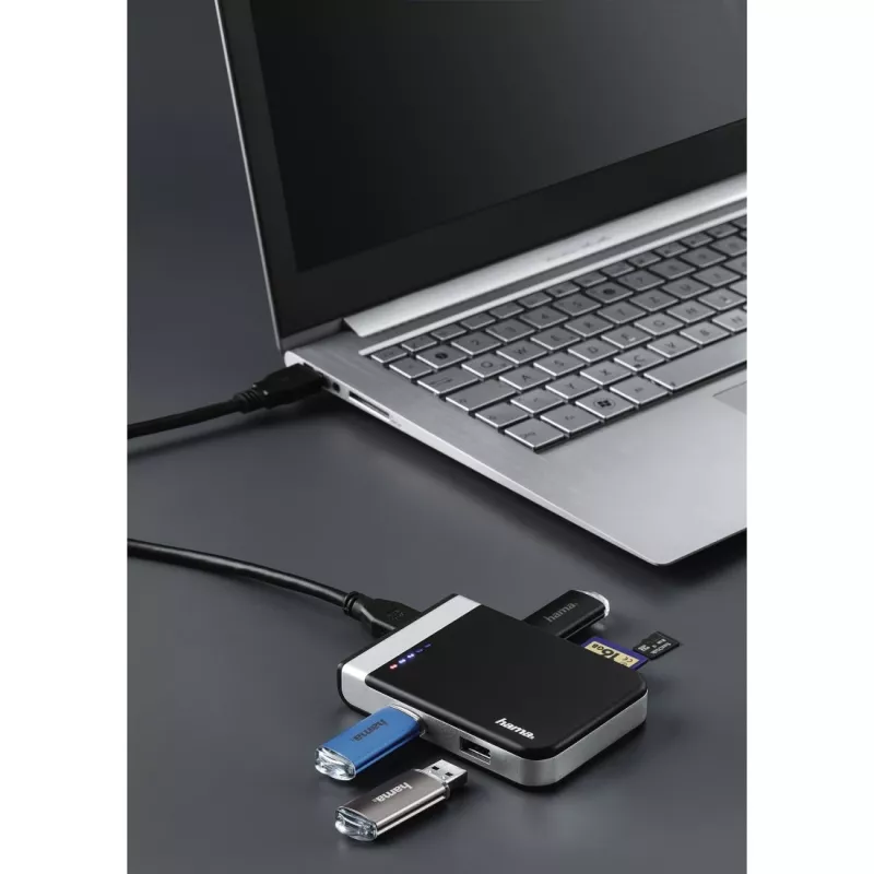 Hama 00054546 kortelių skaitytuvas USB 3.2 Gen 1 (3.1 Gen 1) Type-A/Type-C juodas, sidabrinis