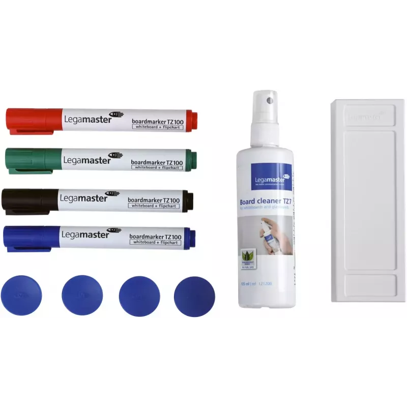 Priedų rinkinys baltosioms lentoms Legamaster basic 10 dalių, suderinamas su Legamaster UNIVERSAL, įvairiaspalvis, 225×45×255 mm
