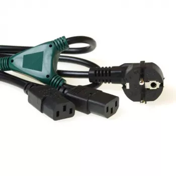 ACT Powercord skirstomasis maitinimo laidas CEE7/7 kištukas - 2 x C13, 1,00 m