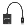 Manhattan USB-C į USB-C garso adapteris su USB-C (įskaitant Power Delivery), juodas, 480 Mbps (USB 2.0), kabelis 11 cm, su Power Delivery USB-C prievadu (60W), trejų metų garantija