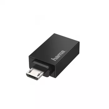 Hama 00200307 lyties keitiklis Micro-USB į USB Type-A, juodas