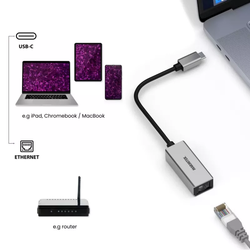 Marmitek Connect USB-C į Ethernet adapteris 8373