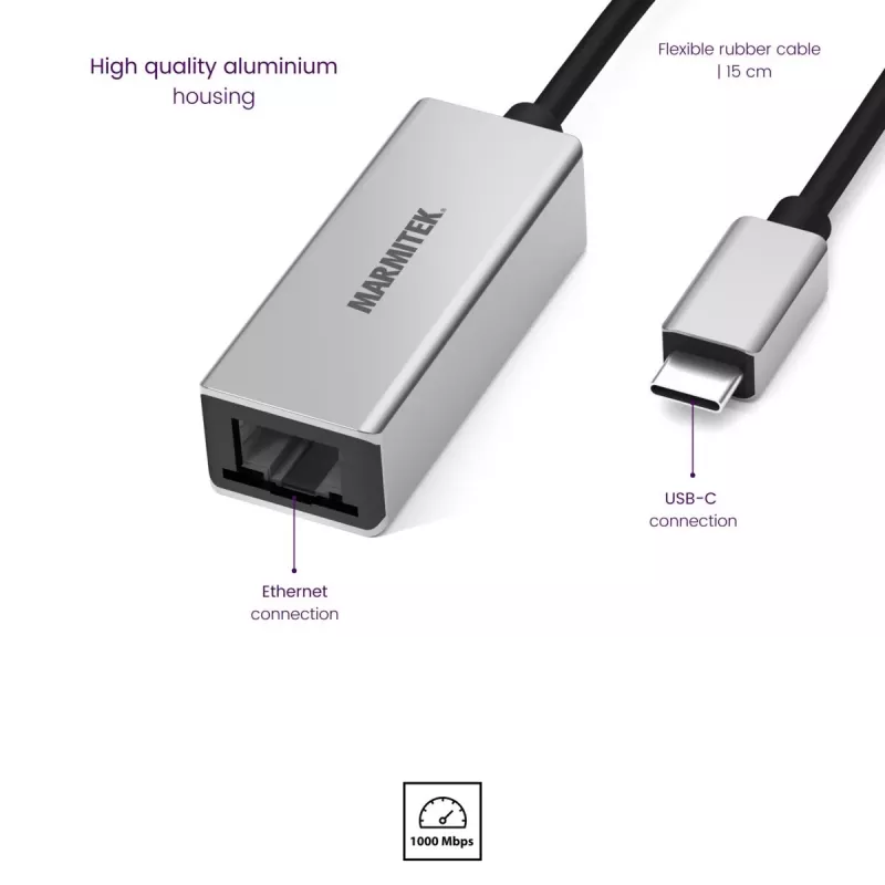 Marmitek Connect USB-C į Ethernet adapteris 8373