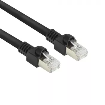 ACT Black 0,5 m S/FTP CAT7 PUR lankstus jungiamasis kabelis RJ45 (CAT6A suderinamas)
