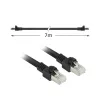 ACT Black 7 metrų S/FTP CAT7 PUR lankstus jungiamasis kabelis su apsaugotais RJ45 kištukais (atitinka CAT6A)