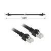 ACT Black 10 metrų S/FTP CAT7 PUR lankstus jungiamasis kabelis su apsauga nuo užkabinimo ir RJ45 jungtimis (atitinka CAT6A)