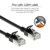 ACT Black 10 m LSZH U/FTP CAT6A duomenų centro plonas pataisinis kabelis su apsaugotais RJ45 jungtimis