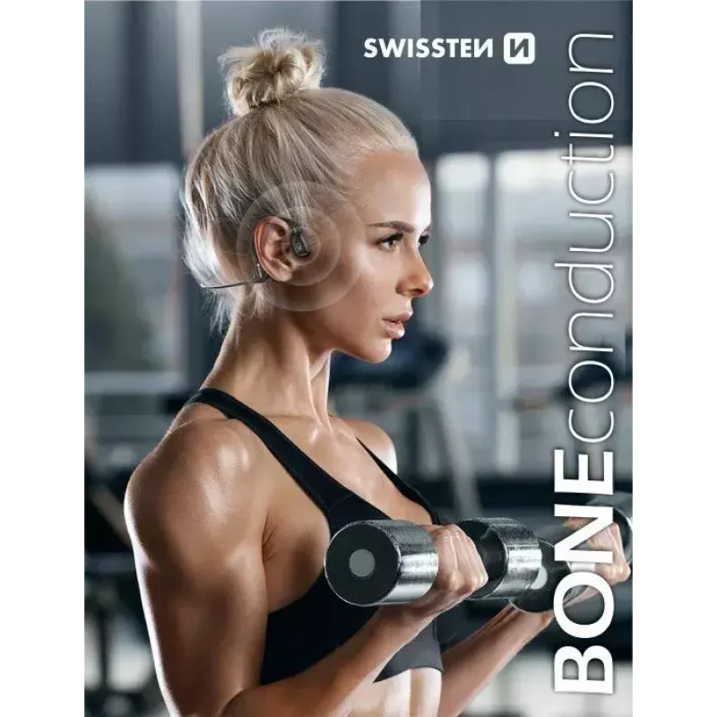 Ausinės Swissten kaulinio garso perdavimo Bluetooth 5.0 juodos