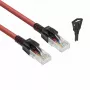 ACT Red 3 m U/UTP CAT6A LSZH fiksavimo pataisos laidas su RJ45 jungtimis, užrakinamas