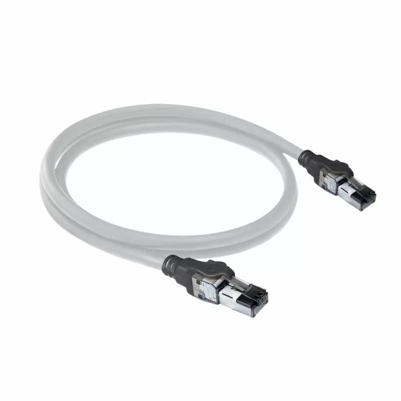 ACT pilkas 5 m CAT6A S/FTP IDC 4PPoE / PoE++ 100W LSZH pataisos kabelis su RJ45 jungtimis
