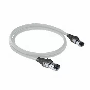 ACT pilkas 1,5 m S/FTP CAT6A IDC 4PPoE / PoE++ 100W LSZH pataisos kabelis su RJ45 jungtimis
