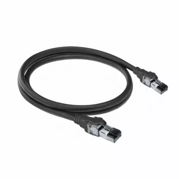 ACT Black 5 m S/FTP CAT6A IDC 4PPoE / PoE++ 100W LSZH jungiamasis kabelis su RJ45 kištukais