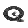 ACT Black 2 m U/UTP CAT6A LSZH plonas pataisos laidas su RJ45 jungtimis 90° kampu į kairę ir tiesia