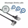 ACT Black 2 m U/UTP CAT6A LSZH plonas pataisos laidas su RJ45 jungtimis 90° kampu į kairę ir tiesia